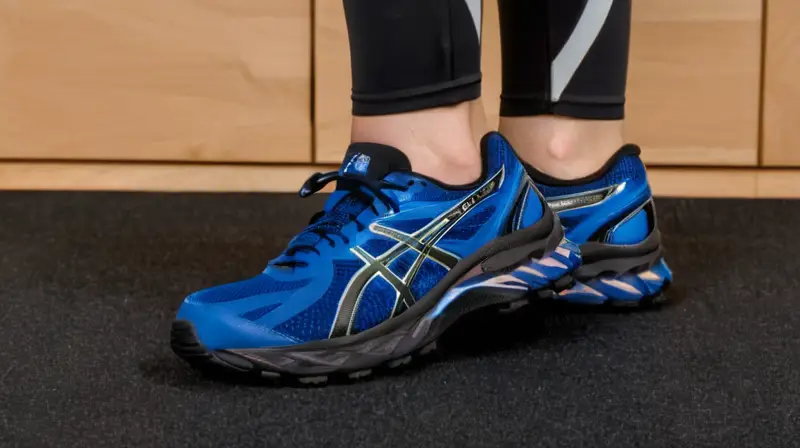 La imagen muestra un detalle preciso del zapato Asics Trubuco 10 GTX