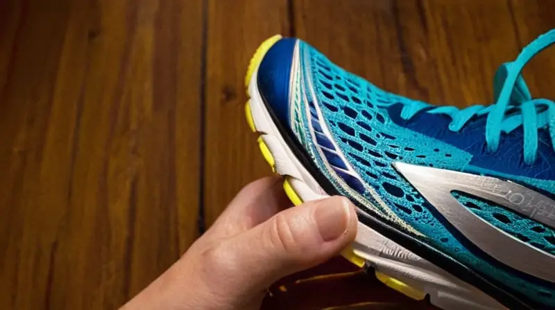 Un corredor sostiene una zapatilla de running Brooks Reveal 7 en su mano, enfatizando su detalles y colores