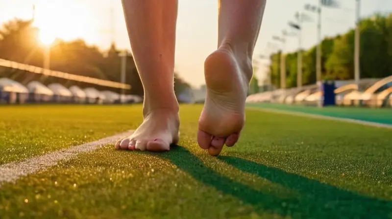 Un atleta se estira con las manos extendidas hacia el cielo madruguero