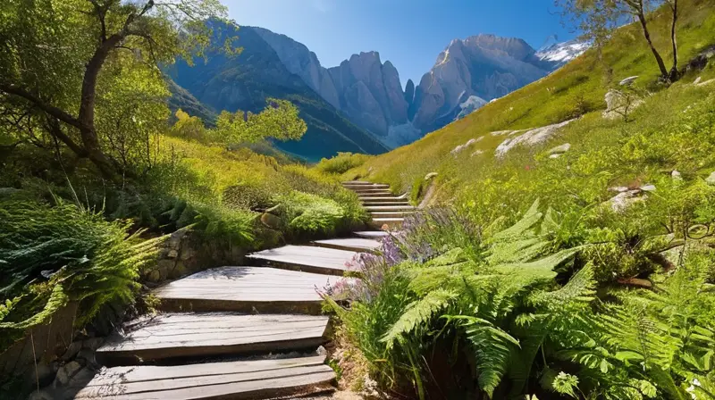 Una imponente cadena montañosa se extiende pintada con matices de azul y el sol alumbra la naturaleza salvaje