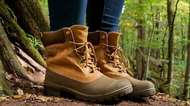 Un senderista con un estilo de expedición camina por una superficie lacustre rodeada de montañas con bosques y árboles debajo de un cielo sereno