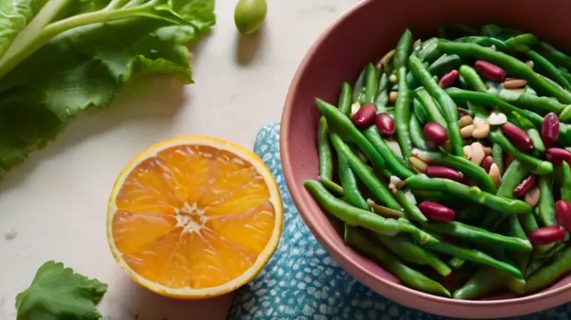 La pantalla de un ordenador muestra una página web con un plato ovaloidal de verduras y legumbres pintorescas