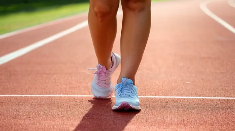 La mujer se mantiene de pie en la pista con una expresión tranquilizada