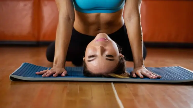 Una joven mujer se encuentra en una sala de gimnasio, rodeada de equipamiento y motivación para entrenar