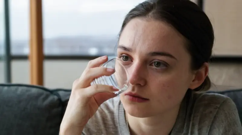 La persona está deshidratada y su aspecto demuestra su necesidad urgentemente de beber agua