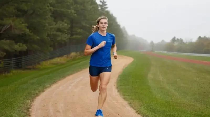 Un joven corredor se encuentra en un ambiente pacífico y atleta