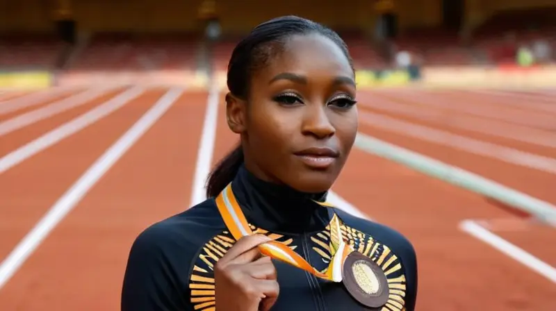 Fátima Diame se levanta orgullosa con su medalla de oro en la mano