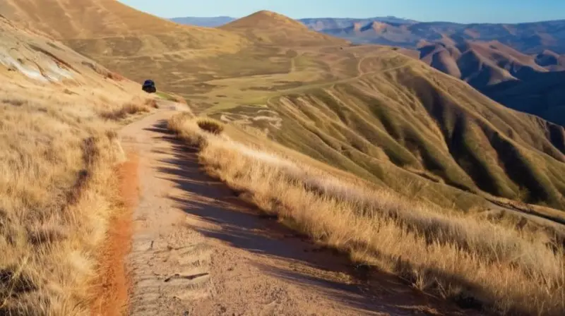 La montaña se extiende con una terrazas rocosos escarpados