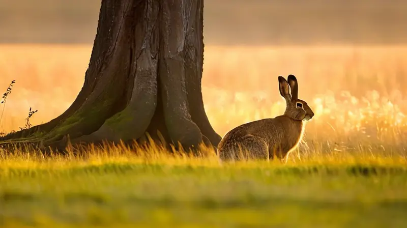 Un ardillo majestuoso yace en una pradera verde