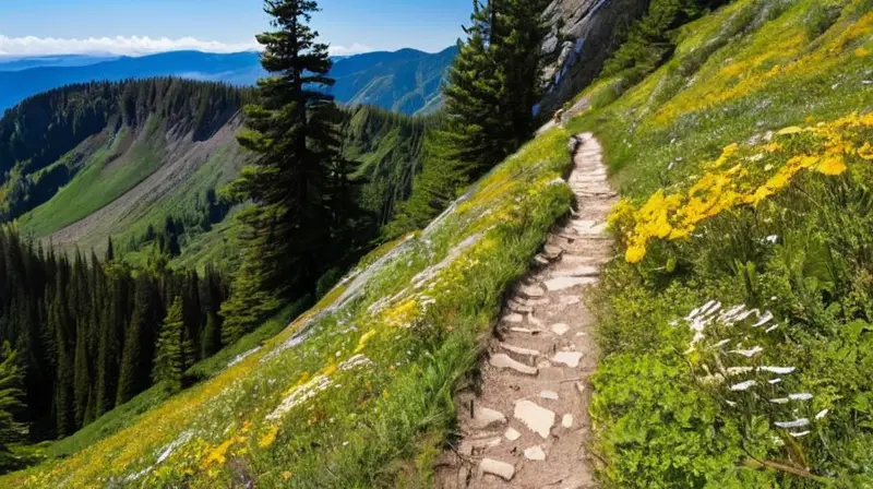 La montaña presentaba una variedad de paisajes naturales, desde bosques densos con granito y flores silvestres hasta sombríos picos cubiertos de nieve