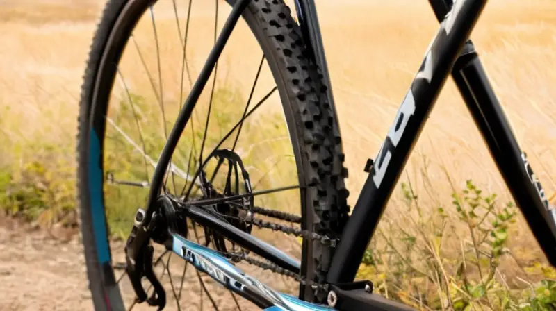 La bicicleta de montaña tiene un chasis de acero con acabado mate en negro y detalles de textura y curvatura