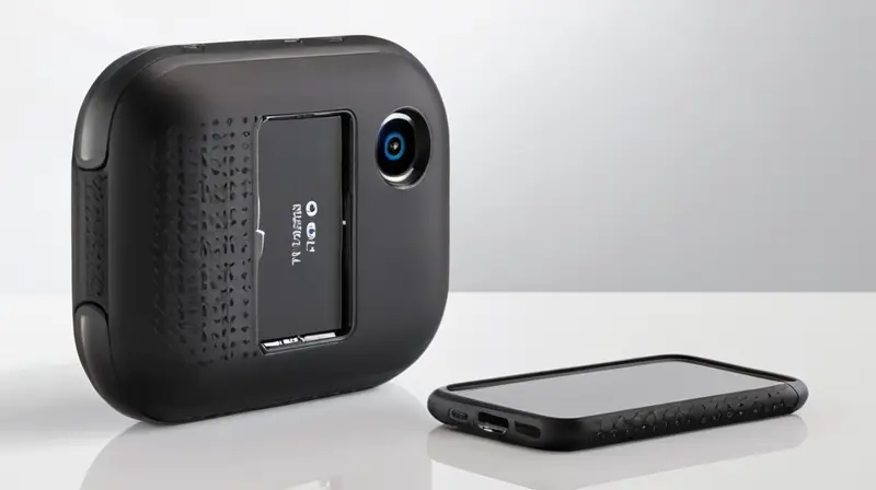 El diseño del dispositivo incluye un cuerpo negro mate con contornos ovalados y textura metálica