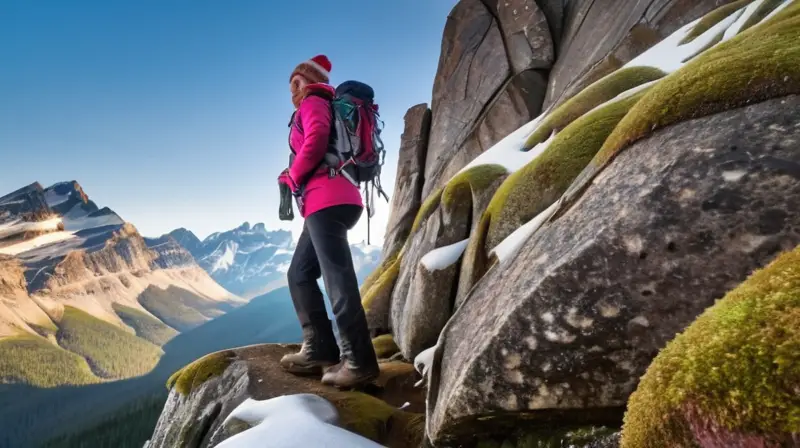 Un paisaje montañoso cubierto de nieve y con fuertes contrastes, que combina la belleza del entorno natural y el misterio del espacio alpino