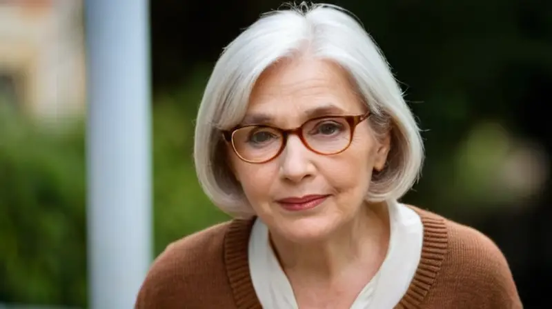 Una anciana sonriente con cabello plateado y anteojos se muestra en un fondo poco nítido