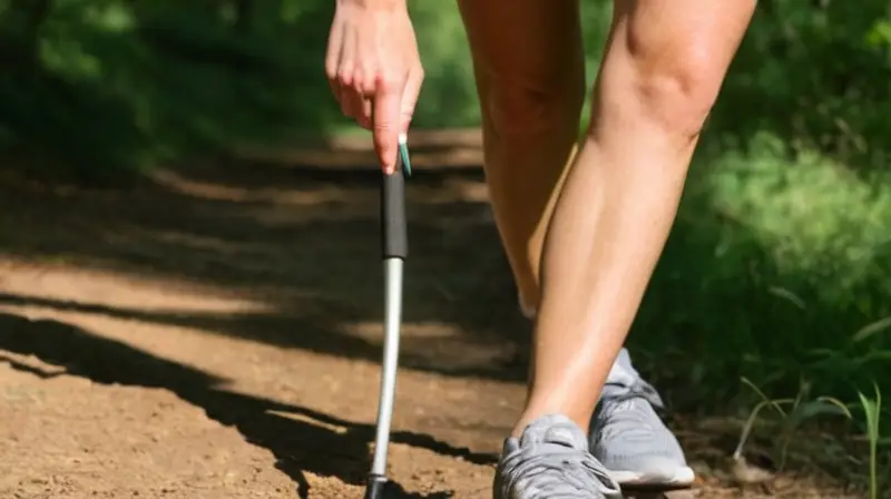 Una persona corriendo lleva un reloj de entrenamiento en una carrera al aire libre