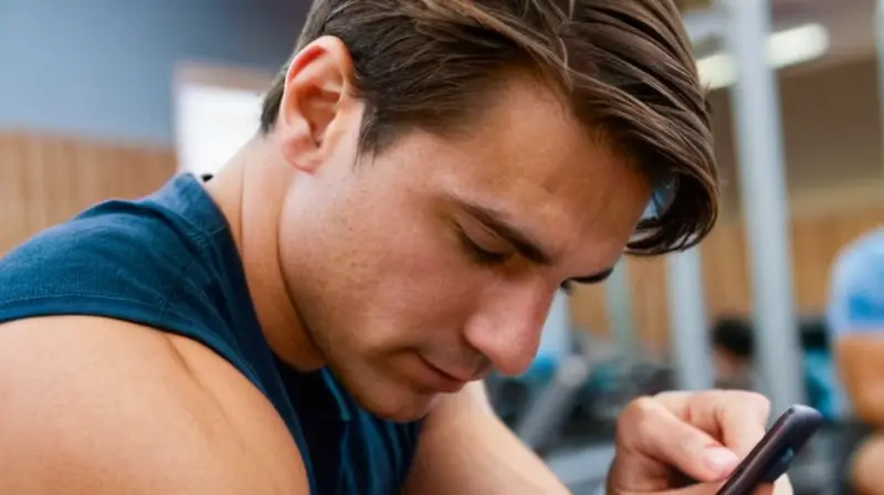 Un joven estudiante de gimnasio está sentado con expresión decidida en una banca antigua