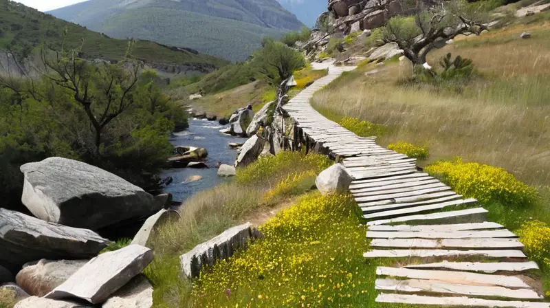 El paisaje montañoso de Guadarrama destaca por sus picos irregulares, formaciones rocosas estratificadas y un ambiente enjaulado