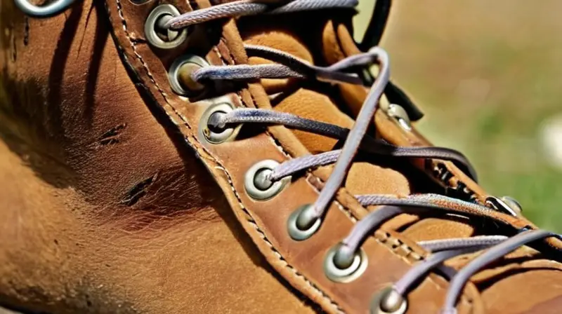 Los zapatos de trekking están desgastados y muestra señales de uso intenso