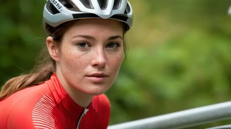 Un ciclista está sentado en su bicicleta