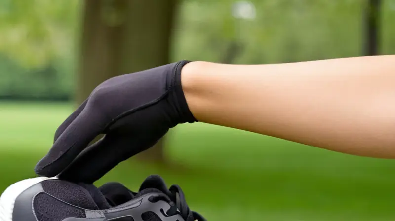 La mujer está caminando con una postura recta y relajada en el parque