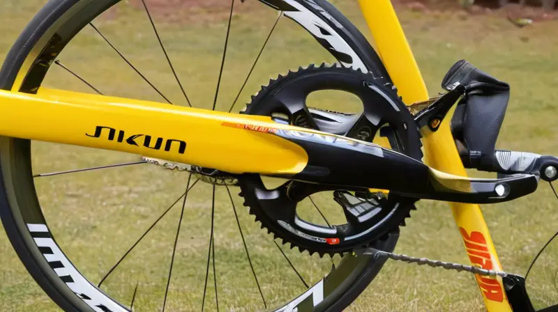 En un taller de bicicletas hay una bicicleta rodada Shimano Ultegra R8000 con detalles fotorealistas exhibiendo signos de uso extenso