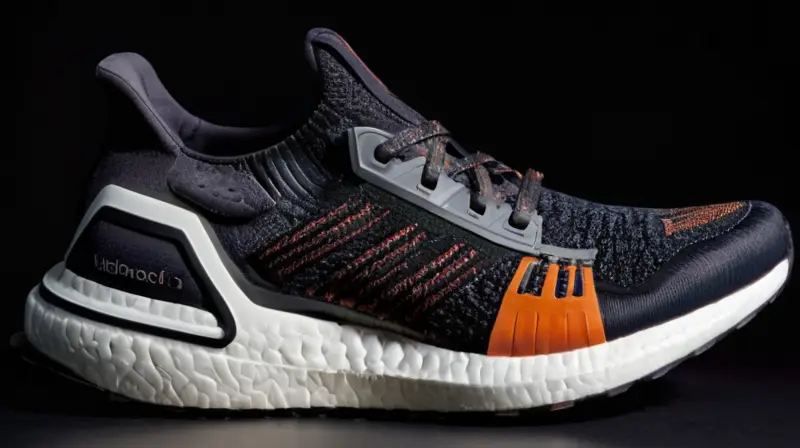 La imagen muestra una vista cercana de los zapatos Ultraboost Cold.RDY 2.0 con detalles en relieve y un tejido textil que resalta la profundidad de su estructura