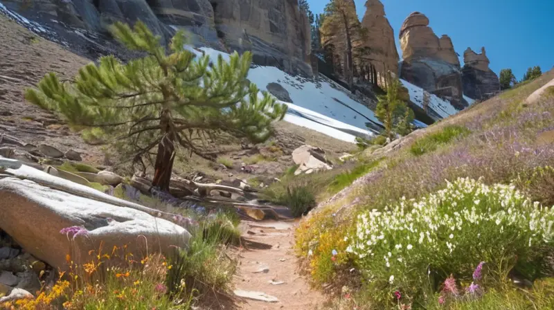 Un paisaje montañoso con picos afilados