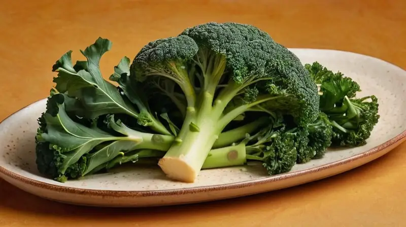 Una tarta de verduras frescas se dispone sobre una mesa antigua iluminada suavemente