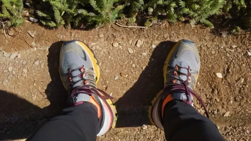 Los corredores de sendero lanzan largas sombras mientras ascienden por el terreno pedregoso con zapatos Nike Zoom X Zegama Trail